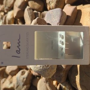 NWT I Am Sterling Silver 925 Zirconia studs